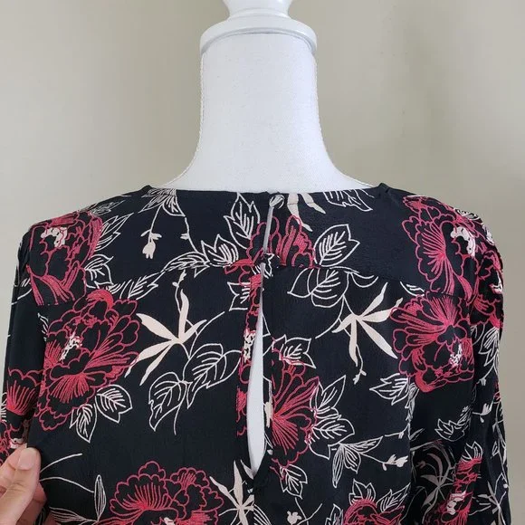 Deby Debo Saphir Floral Print Blouse Black Size Small - Picture 6 of 13